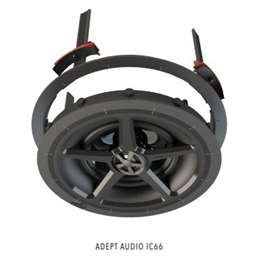Adept Audio - speakers Adept Audio Downfiring Ceiling Speaker - 6½ inch Injection-Molded Graphite/Pivoting Aluminum Dome