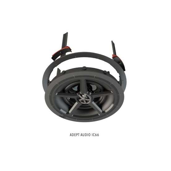 Adept Audio Downfiring Ceiling Speaker - 6½ inch Injection-Molded Graphite/Pivoting Aluminum Dome