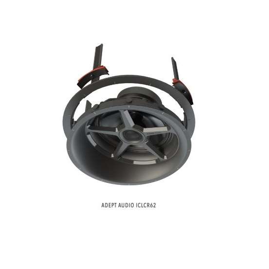 Adept Audio Ceiling LCR Speaker - 6½ inch Polypropylene/Pivoting Silk Dome