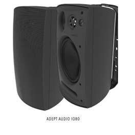 Adept Audio - speakers Adept Audio On-Wall Indoor/Outdoor Speaker - 8 inch 3-Way 70V-4Ohm - Black