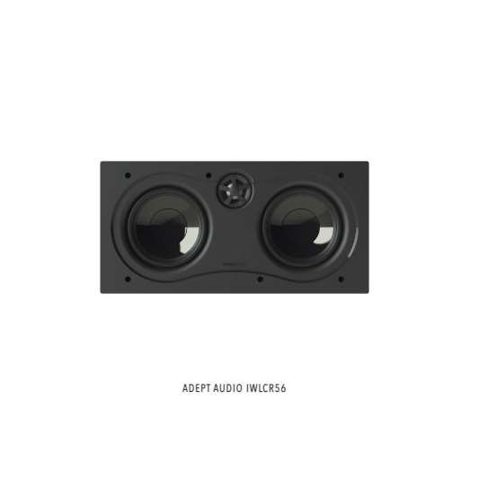 Adept Audio In-Wall LCR Speaker - Dual 5 inch Injection-Molded Graphite/Pivoting Aluminum Dome