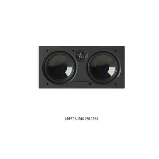 Adept Audio In-Wall LCR Speaker - Dual 6½ inch Injection-Molded Graphite/Pivoting Aluminum Dome