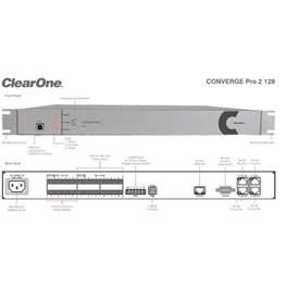 ClearOne - audio conferencing Converge Pro 2 128 DSP Mixer 12 Mic/Line in (AEC) 8 Mic/Line out & Built-in USB Audio