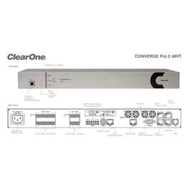 ClearOne - audio conferencing  Converge Pro 2 48VT DSP Mixer 4 Mic/Line in (AEC) 8 Mic/Line out. Built-in USB Audio & VoIP