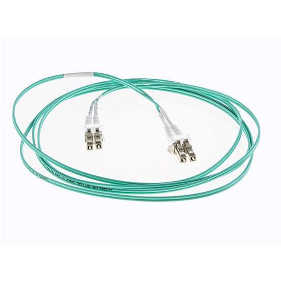 Fibre Cable - Patch Multimode Aqua - Duplex - LC/UPC-LC/UPC - 3mm - Riser - OM3 - 2m