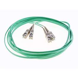 Cleerline Technology - fibre optic cabling Fibre Cable - Patch Multimode Aqua - Duplex - SC/UPC-SC/UPC - 3mm - Riser - OM3 - 1m