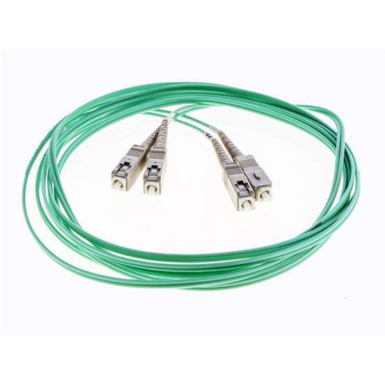 Fibre Cable - Patch Multimode Aqua - Duplex - SC/UPC-SC/UPC - 3mm - Riser - OM3 - 1m
