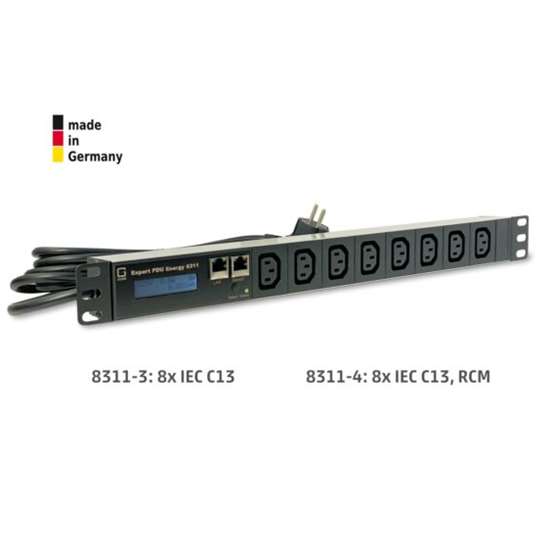 GUDE-8311-2 PDU 16A 7xsafety socket type F *European 2 pin input power connector*