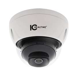 IC Realtime - CCTV cameras 4MP IP Indoor/Outdoor Small Size Vandal Dome. Fixed 2.8mm Lens (102Â°). 98 Feet Smart IR. PoE Capable - White