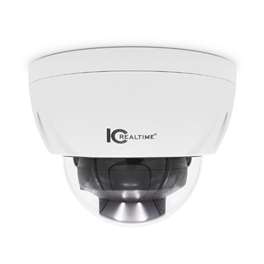 IC Realtime - CCTV cameras 4MP IP Indoor/Outdoor Mid Size Vandal Dome Varifocal 2.7-13.5mm Motorized Lens (104 - 27 AOV) 131 Feet Smart IR PoE - White