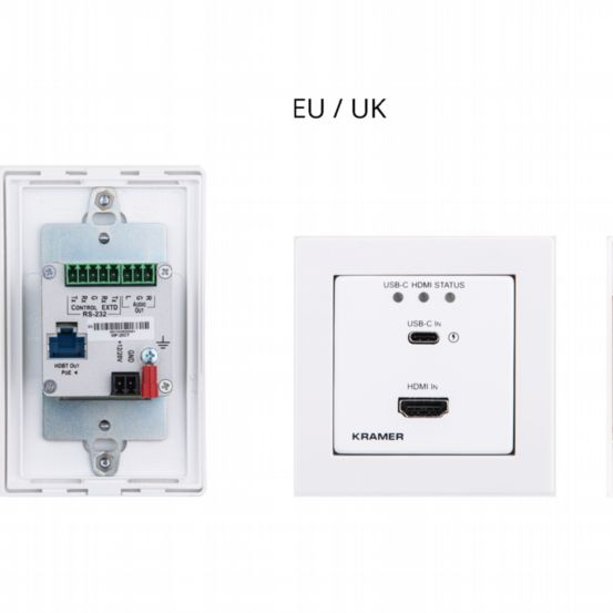 WP-20CT/EU-80/86(W) 4K60 4:2:0 HDMI & USB–C Wall–Plate Auto Switcher/Transmitter over Long–Reach HDBaseT