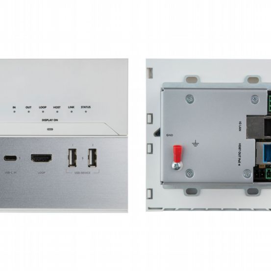 EXT3-C-WP-XR-T/UK(W) 4K60 4:2:0 HDMI 2-gang Wall-plate Receiver over PoE Long-Reach HDBT (GB) (WHITE)