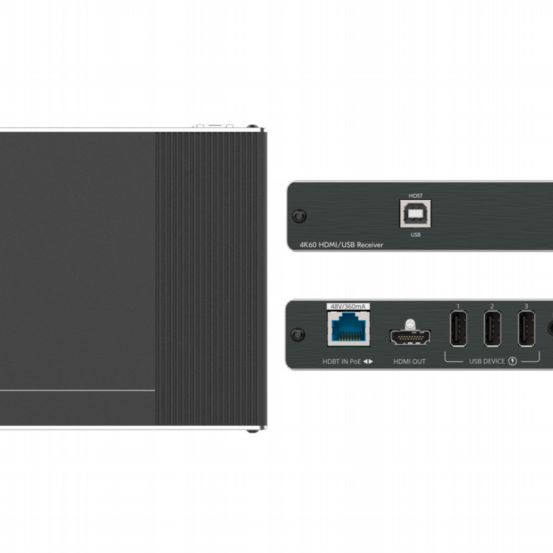 EXT3-POE-XR-R 100m Rx Extender: AV + USB + GE + 2-Way PoE + HDMI out.