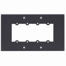 Kramer - Signal Management Frame-2G/EUK(G) Frame for Wall Plate Inserts - 2 Gang EU/UK - 4 Inserts - Gray