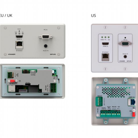 WP-20/EU(W)-86 UKsize WP20 with white 2gang frame  faceplate set  power adapter and EU power cord