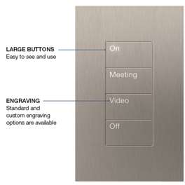 Lutron - lighting control & bespoke blinds Square Style 2 Column Palladiom Keypad - Complete Unit with Custom Engraving