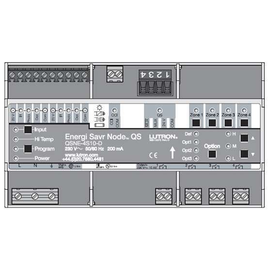 Energi Savr Node QS 4 Zone Switching Module With 4 X Feed Through 10Ampere Switched O/Ps