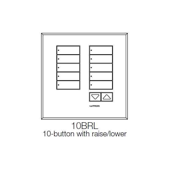Grafik Eye QS IntL Seetouch QS Non-Insert 10 Button Raise/Lower Keypad Satin Chrome