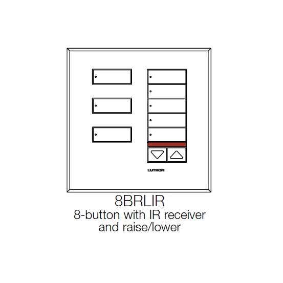 Grafik Eye QS IntL Seetouch QS Non-Insert 8 Button Raise/Lower & IR Keypad - Satin Nickel