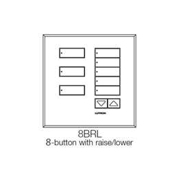 Lutron - lighting control & bespoke blinds IntL Seetouch QS Non-Insert Style 8 Button Wallstation With Raise /Lower - Satin Nickel